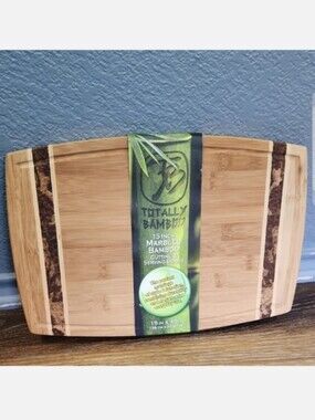 NWT Totally Bamboo Marbled Inlay Cutting & Serving Board 15 in